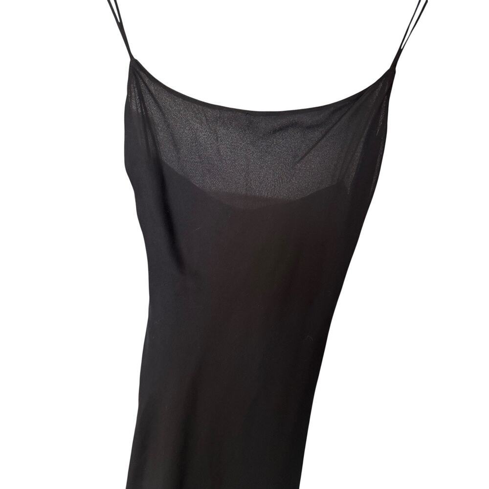 Y2K Geary Roark Kamisato Black Spaghetti Maxi Slip Dress Gown Whimsigoth Grunge - Picture 7 of 11